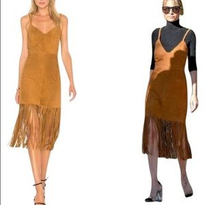 House of Harlow 1960 Suede Fringe Dress